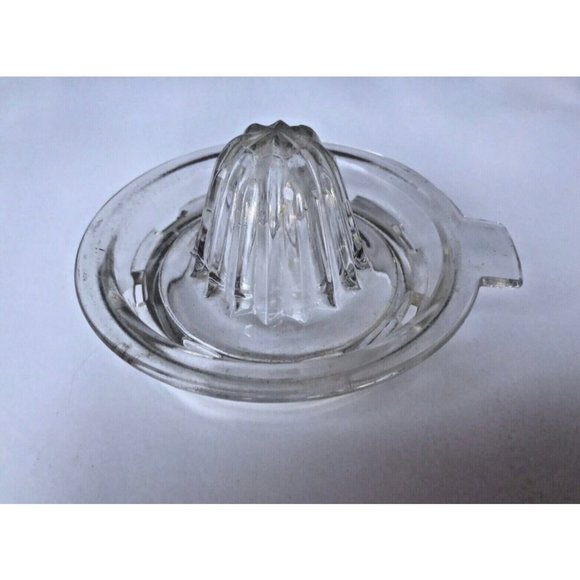 Vtg Clear Depression Glass Juicer Reamer Jar Top Juicer Fits 3 1/2" Diameter Top - Picture 1 of 1